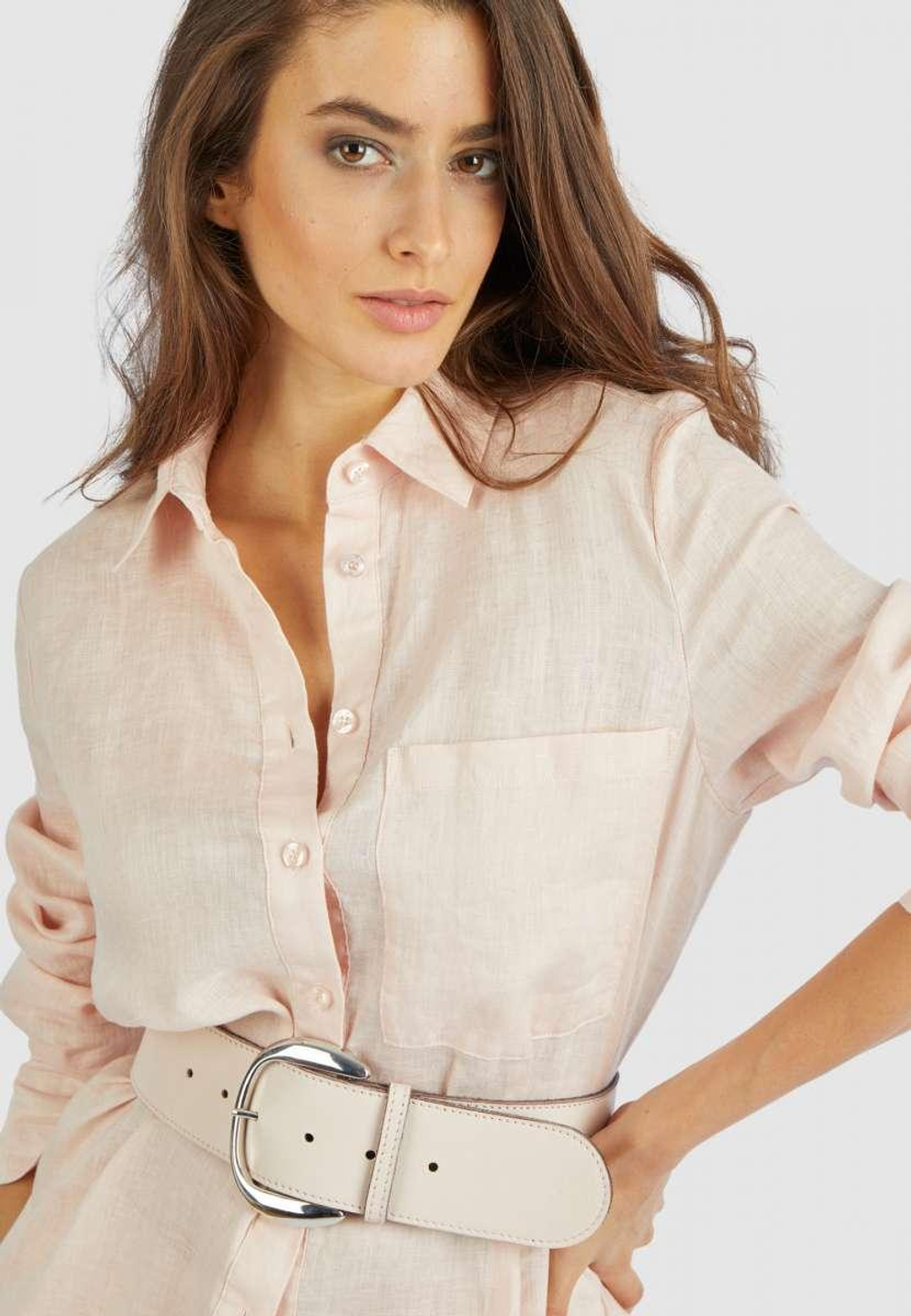 Рубашка MARC AUREL 91694 пудра лен