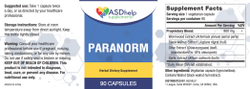 PARANORM parasite cleanse — этикетка (Supplement Facts)