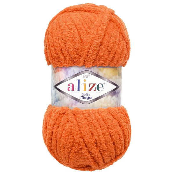 Пряжа Alize (Ализе) Softy Mega / уп.5 мот. по 100 г, 70м, 6 апельсин