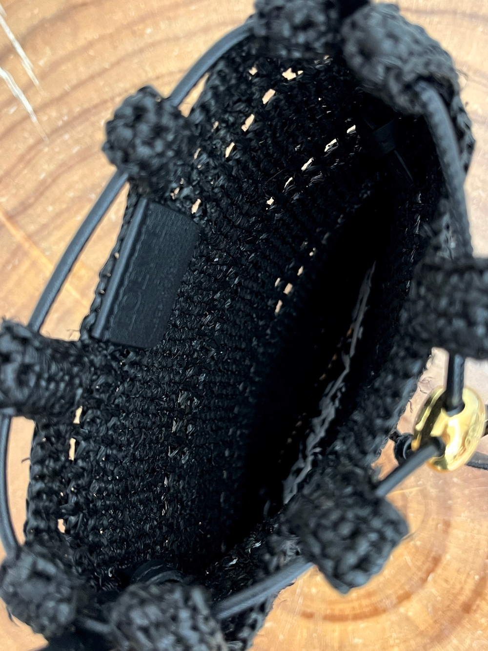 Сумка Raffia Phone Pouch, чёрный цвет — фото 8