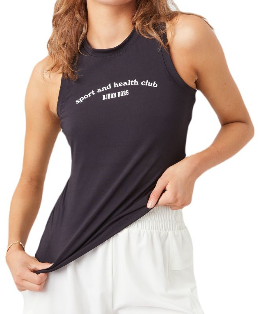 Женский топ теннисный Björn Borg Borg Slim Tank - черный