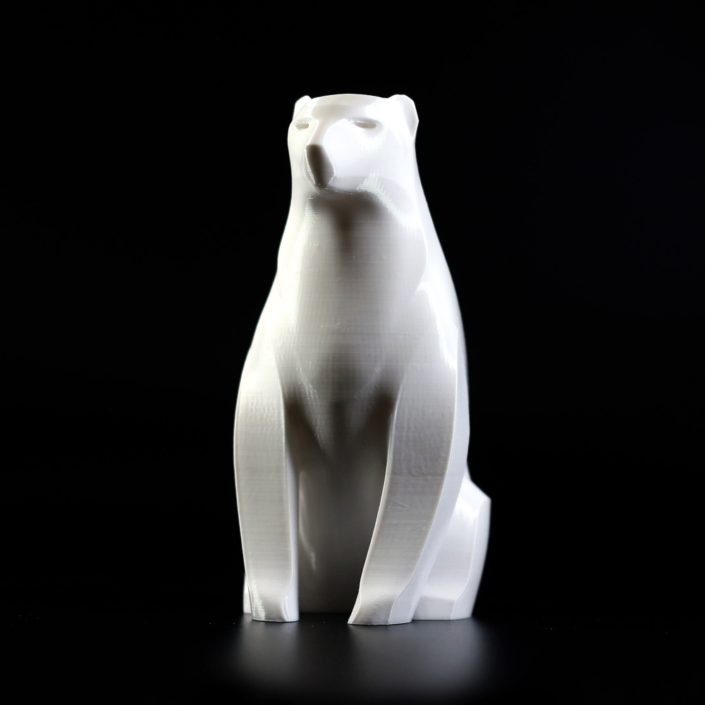 Статуэтка декоративная для интерьера Белый Мишка, русский сувенир, 3D печать, 16 см.