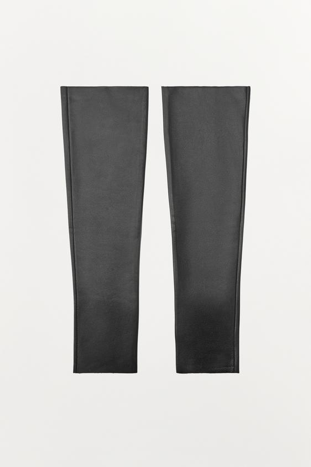 ZARA ДЛИННЫЕ МИТЕНКИ ИЗ 100% КОЖИ, ЧЕРНЫЙ