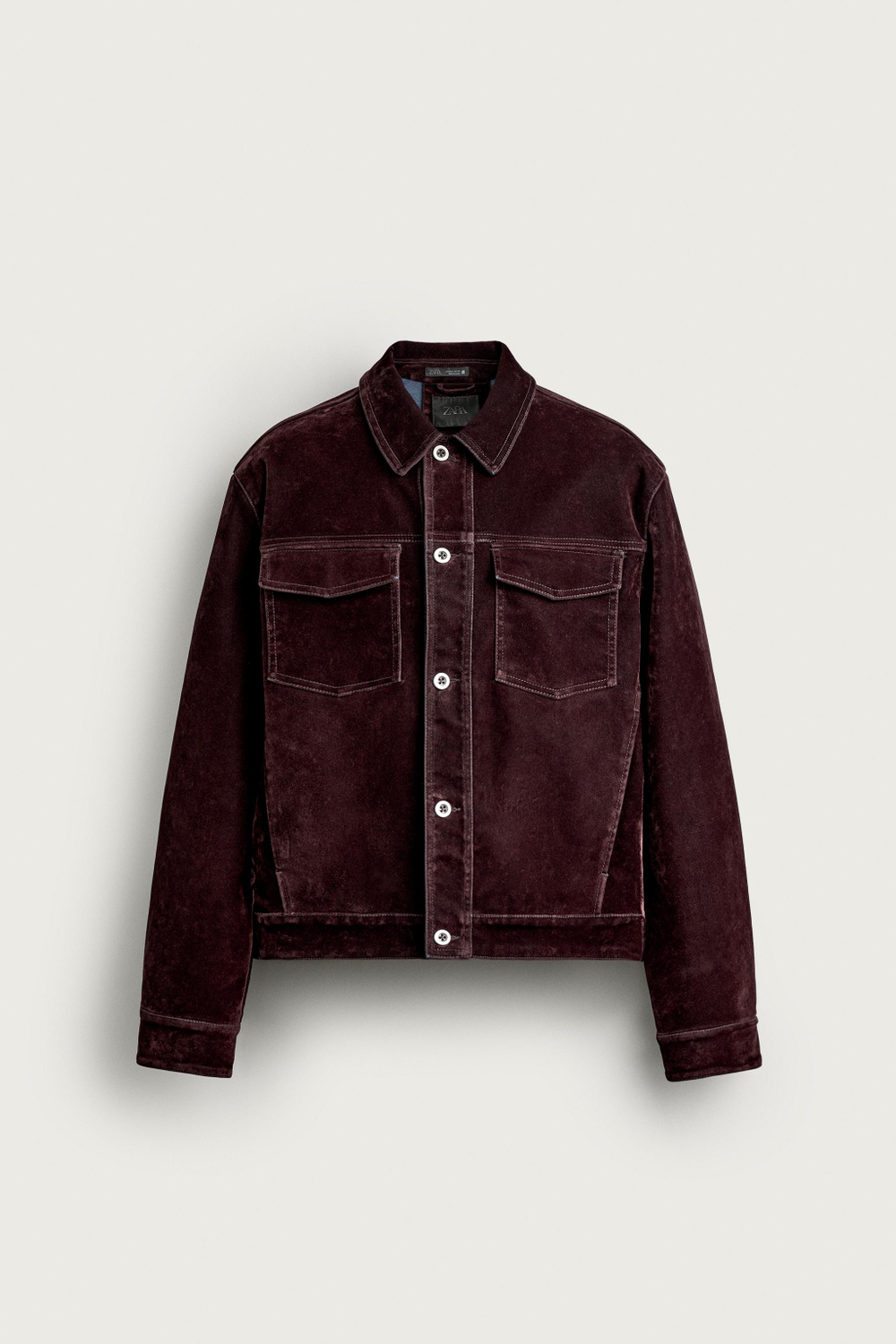 УКОРОЧЕННАЯ ДЖИНСОВАЯ КУРТКА С ФЛОКОМ — ZARA · 8491/801