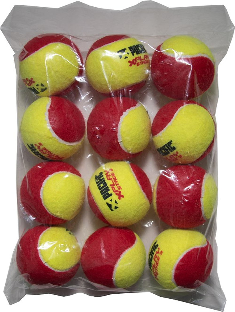 Juniorskie pilki tenisowe Pacific Play&Stay Stage 3 Red Polybag 12B