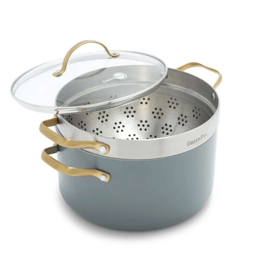 GreenPan Кастрюля Padova 24 см 5,7 л с паровой вставкой небесно-голубая EAN 4895156672913