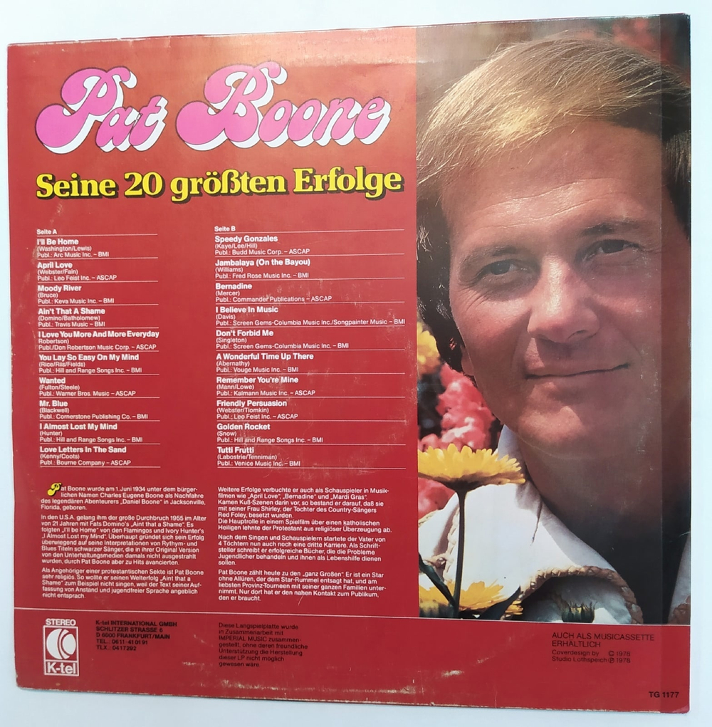 Pat Boone Seine 20 Grobten Erfolge