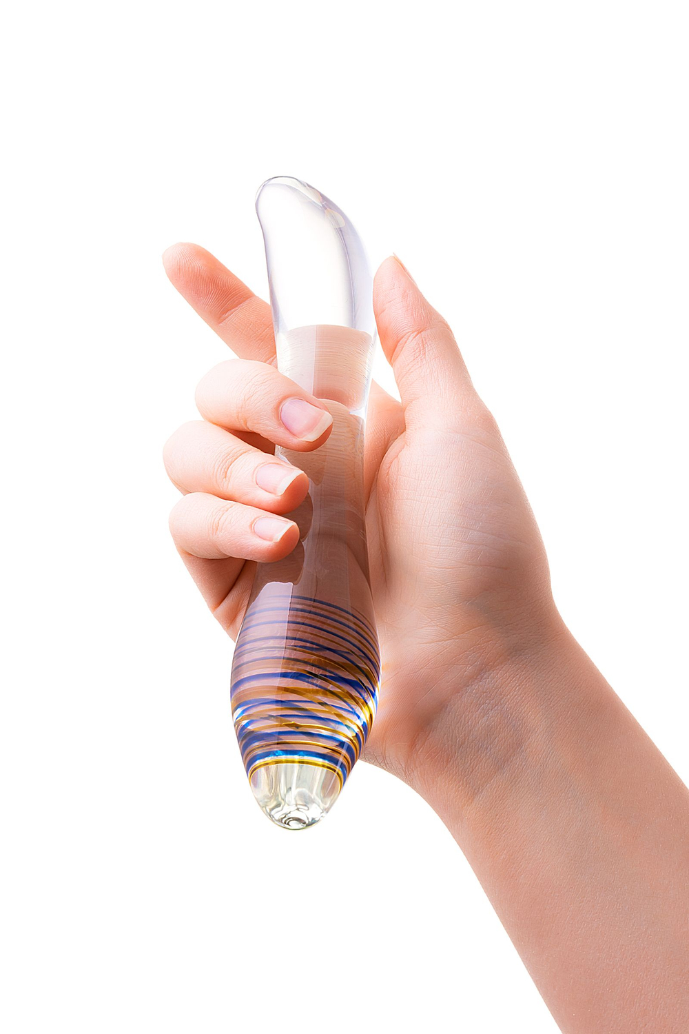Двусторонний фаллоимитатор Sexus Glass, стекло, прозрачный, 22 см (912195)