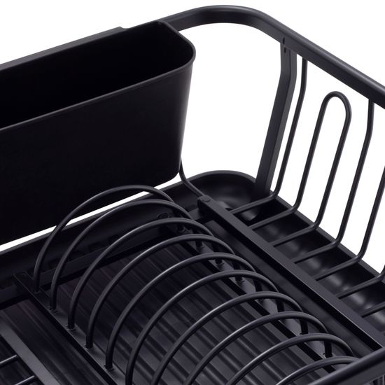Сушилка для посуды Ofenbach NB 100400 (37,5х33х15 см) из алюминия с поддоном черная