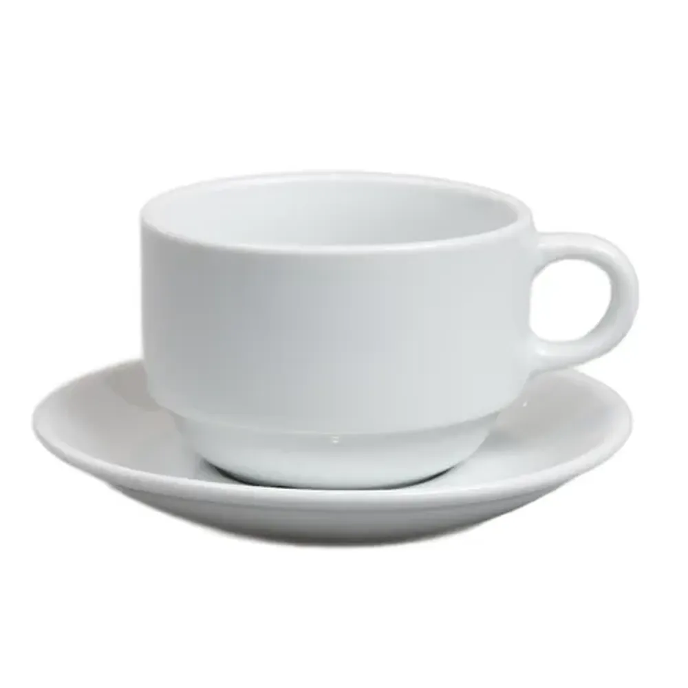 Чайная пара 240 мл белая d 9,2 см h6,3 см фарфор Glory Eco Stackable P.L. Proff Cuisine [6]