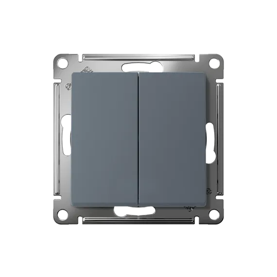 Выключатель двухклавишный Systeme Electric AtlasDesign Грифель, самозажимные клеммы ATN000751S