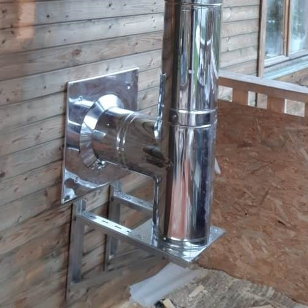 Тройник-сэндвич 90°, 120/200 мм нерж. (AISI 409-1 мм./430-0,5 мм.), ECOFLUE