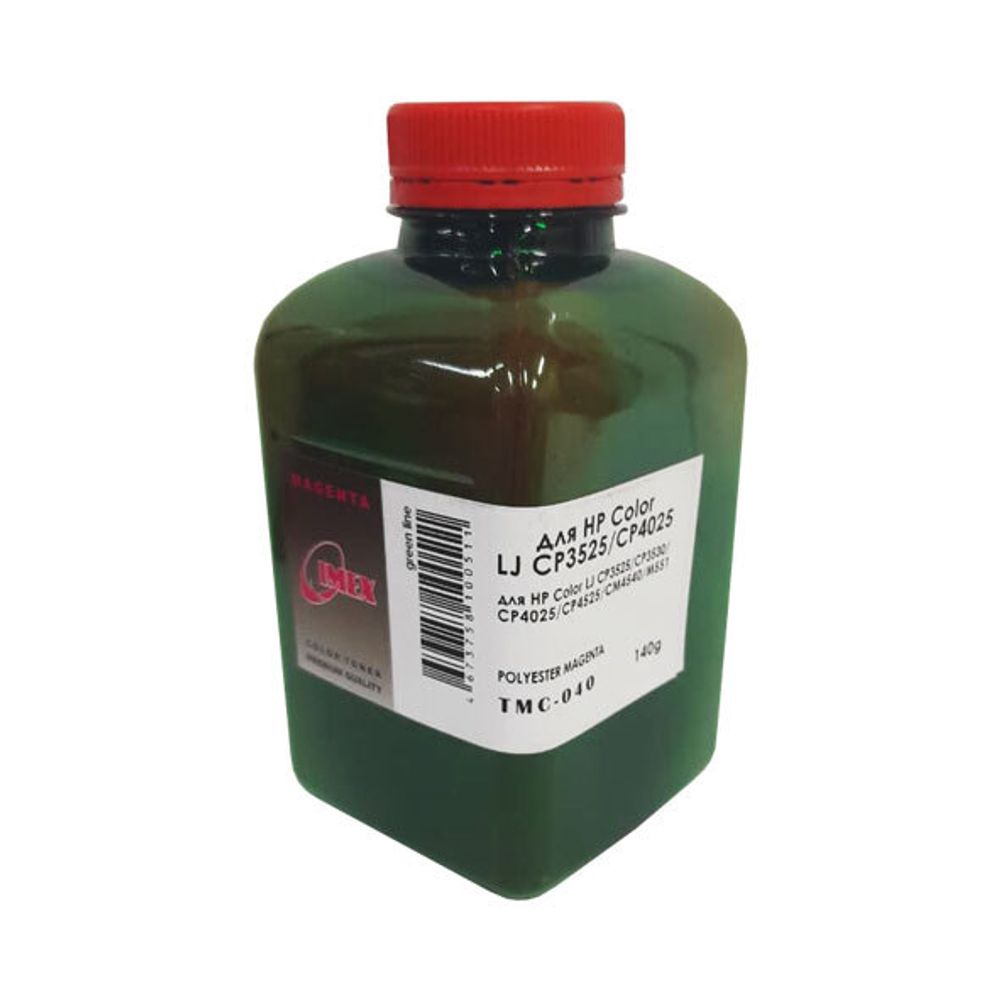 Тонер для HP Color LJ CP 3525/3530/4025/4525/CM4540/M551 (140г, Polyester, TMC040 IMEX) пурпурный Green Line Тонер для HP Color LJ CP 3525/3530/4025/4525/CM4540/M551 (140г, Polyester, TMC040 IMEX) пурпурный Green Line
