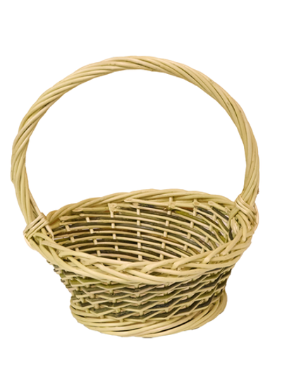 Корзина круглая подарочная для цветов, фруктов, арт. ND220GRW, диаметр 23 см, высота борта 10 см, высота с ручкой 26 см