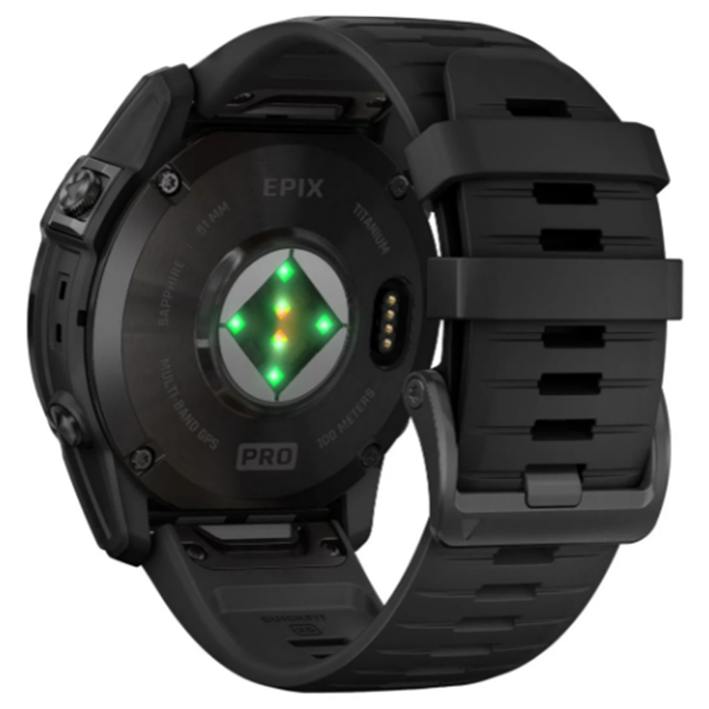 Умные часы Garmin Epix Pro (Gen 2) 51 мм Sapphire Edition титан DLC Carbon Grey с черным ремешком
