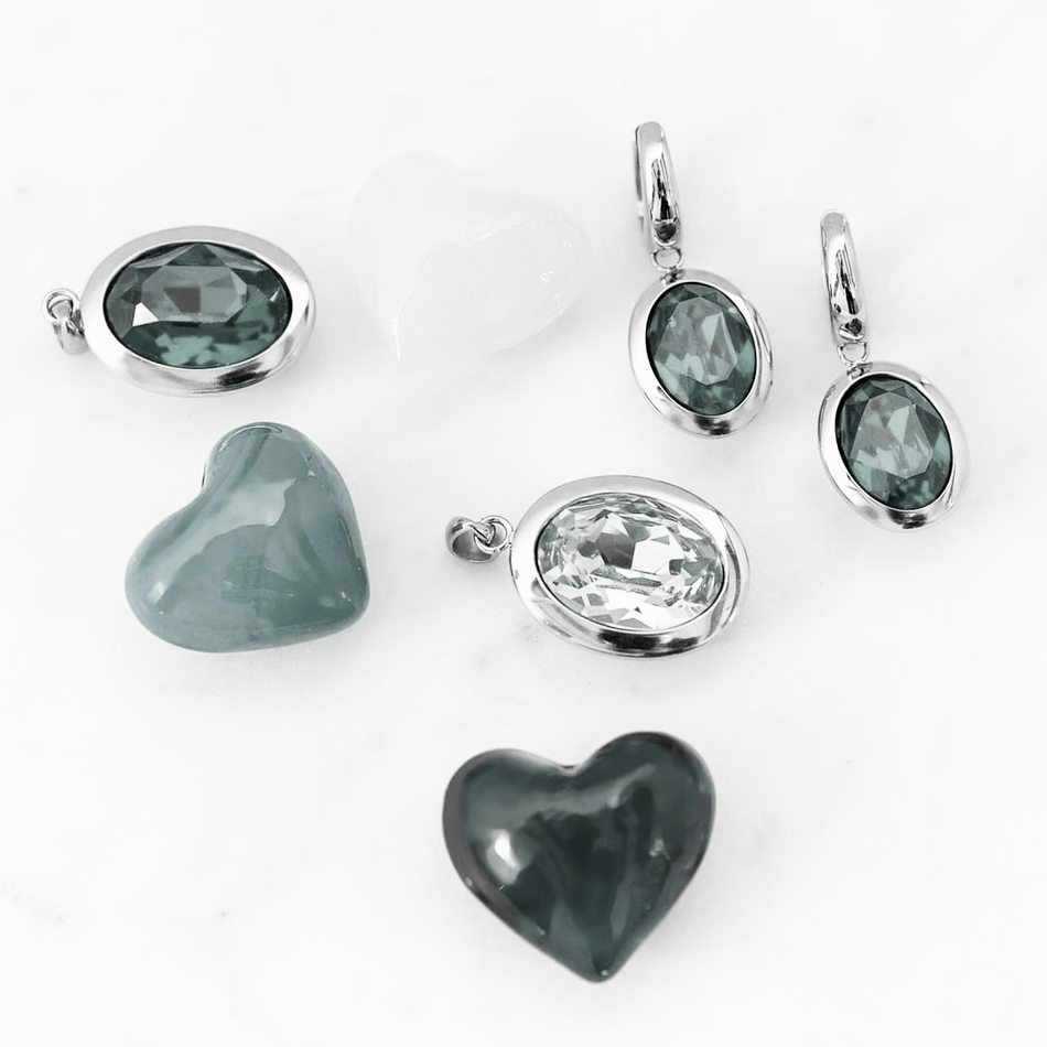 Серьги Qudo Creole TIVOLA small S silver night 310626 BW/S