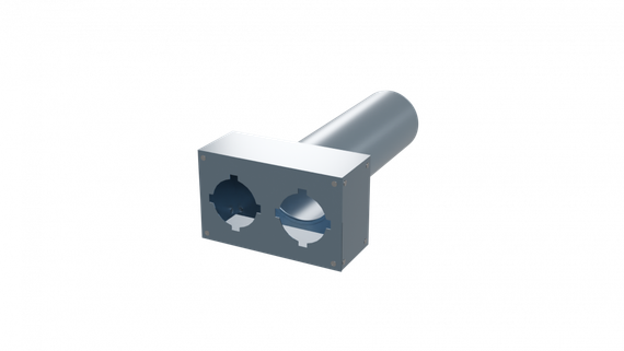 Flexag PWP-125/90x2 пленум вентиляционный прямой, D125, на 2 выxода, L=300 мм