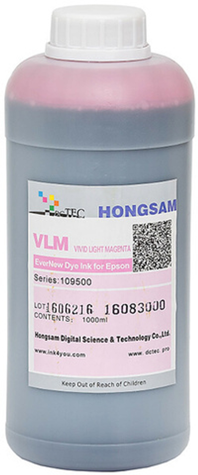 Чернила DCTec — HONGSAM водорастворимые для Epson серия: 109500 - Light VIVID Magenta (Яркий светло пурпурный) 1000 мл.