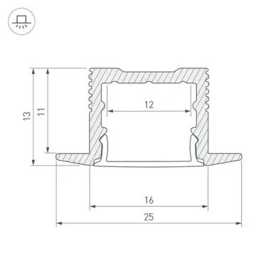 Профиль для контурной подсветки 3м 036040 серебристый SL-SLIM-H13M-F25-3000 ANOD Arlight