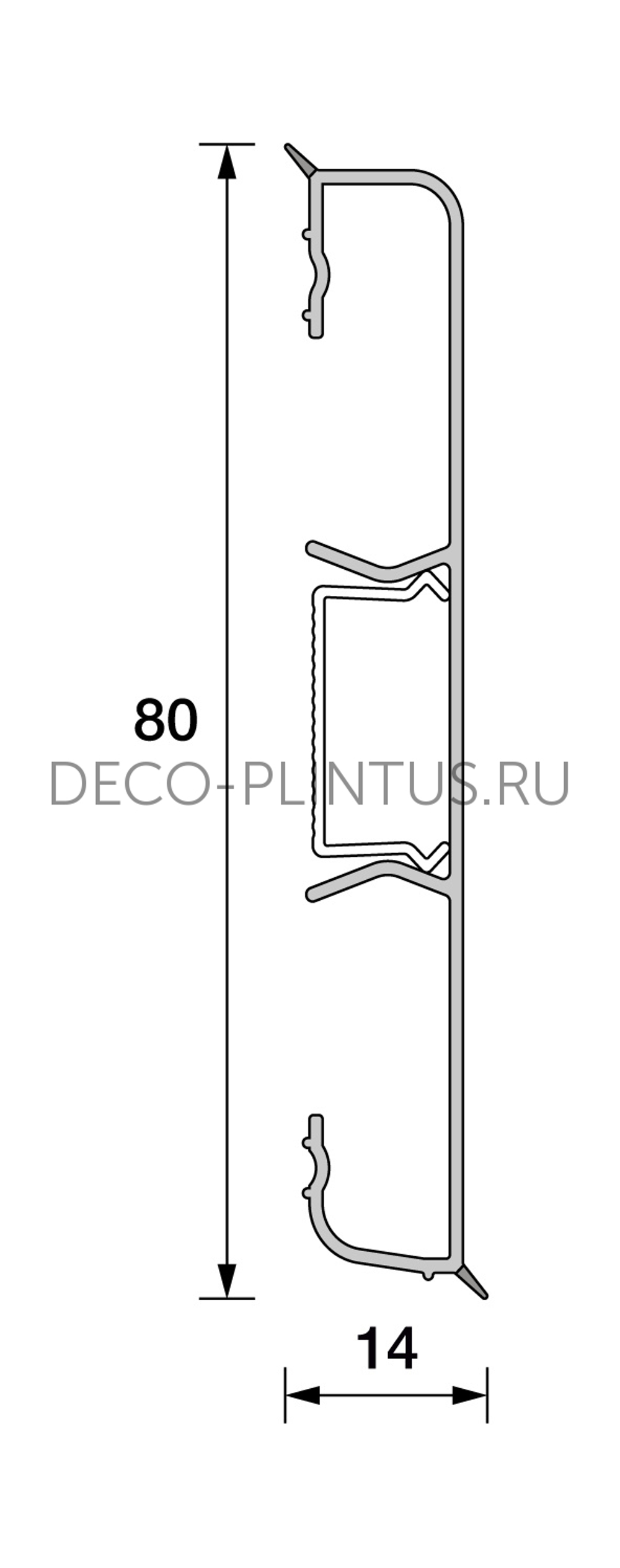 Плинтус напольный Идеал (ideal) Стандарт 80мм, 2.2м, 213 Дуб северный (80x14x2200мм)