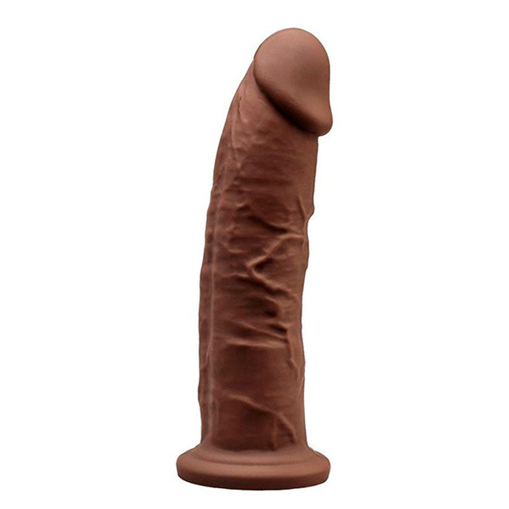 Коричневый фаллоимитатор 19,2см на присоске SilexD Premium Silicone Dildo Model 2