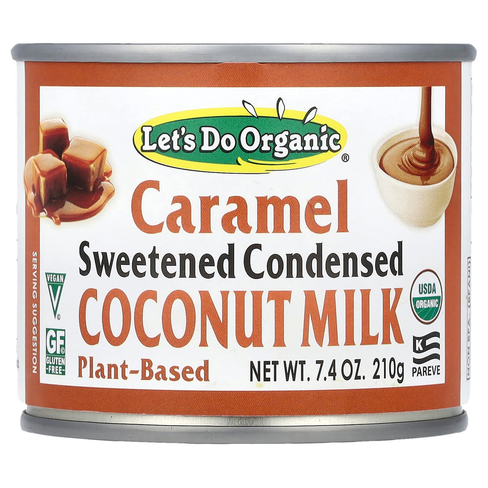 Let's Do Organic, Let's Do Organic®, сгущённое кокосовое молоко с сахаром, карамель, 210 г (7,4 унции)