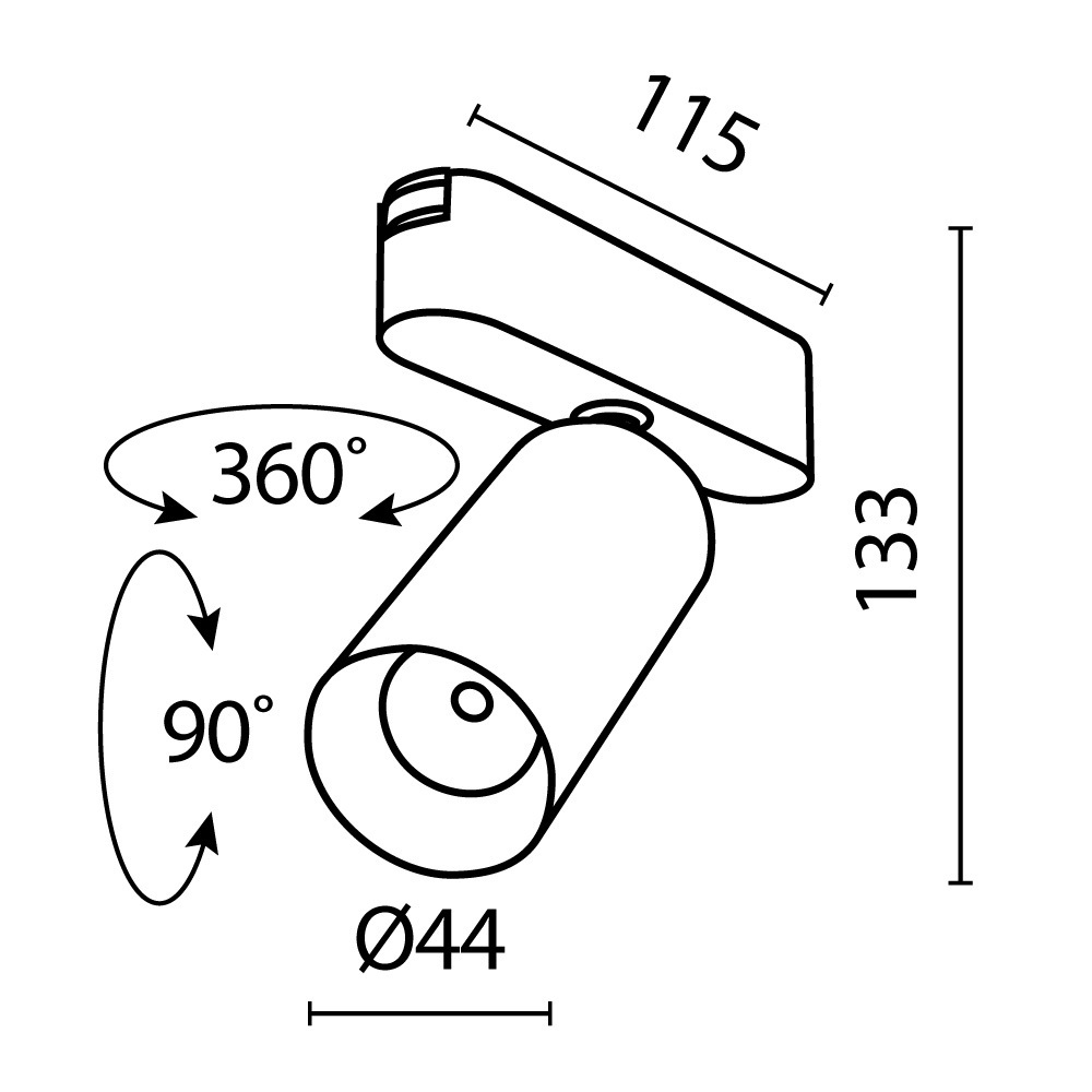 Магнитный трековый светильник Maytoni Focus LEDTR103-1-12W4K-M-B