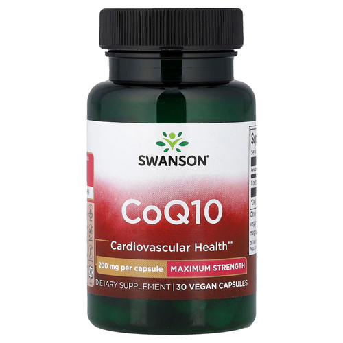 Swanson Vitamins, коэнзимQ10, 200 мг, 30 веганских капсул