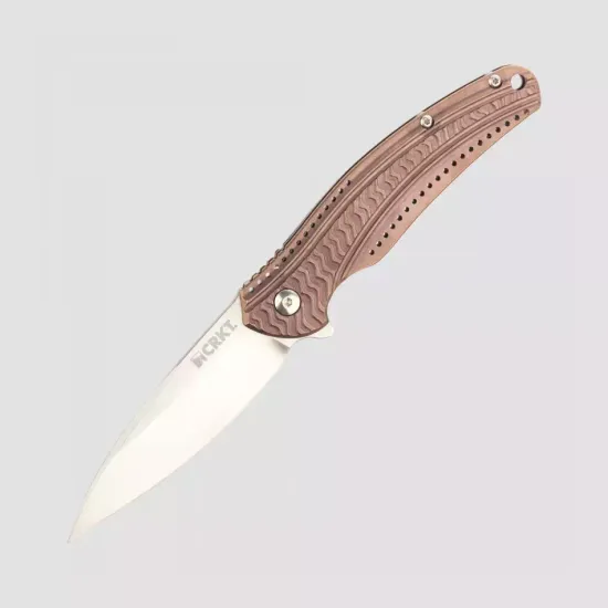 Нож скл. фикс"Bronze Titanium Nitride Frame Coating"кл.белый,рук.титан,клипса