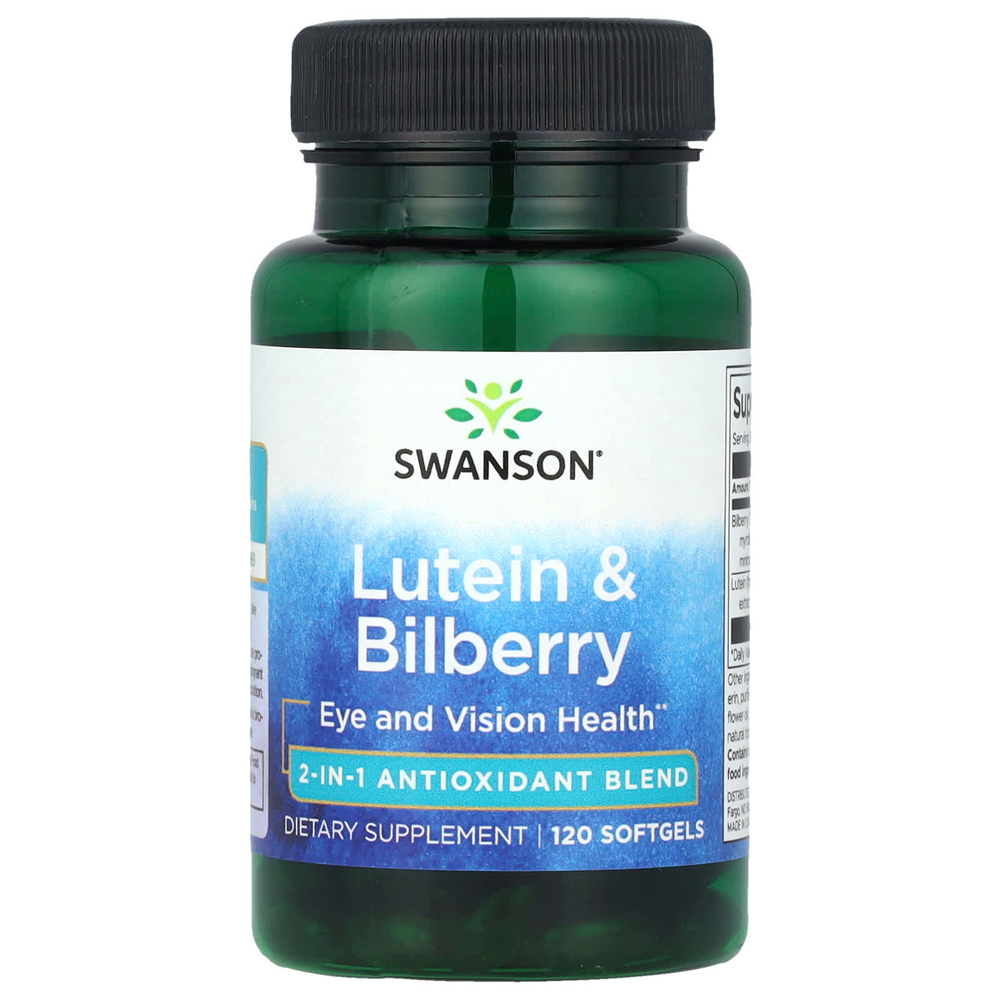 Swanson Vitamins, Лютеин и черника, 120 мягких таблеток