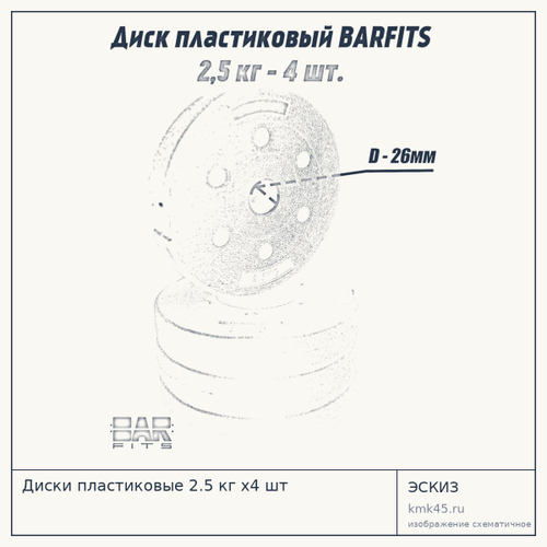 Диски пластиковые 2.5 кг х4 шт — от 1 000 ₽