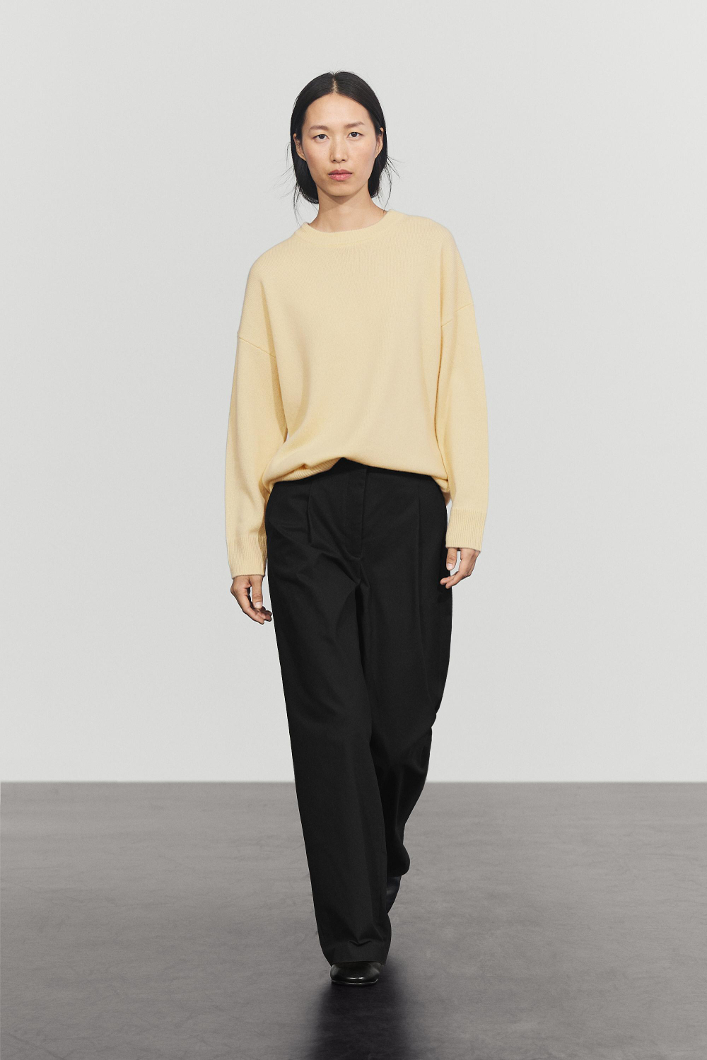 Massimo Dutti Джемпер оверсайз из 100% кашемира, ванильный