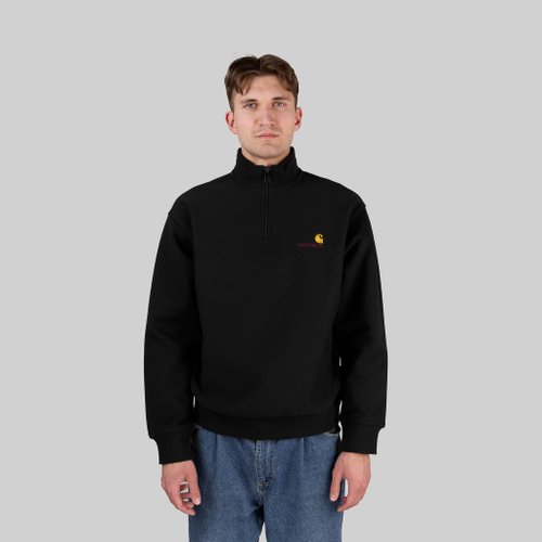 Толстовка мужская Carhartt WIP American Script Half Zip артикул:I027014_black - купить в магазине Дайс