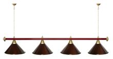 Лампа STARTBILLIARDS 4 пл. (плафоны синие,штанга хром,фурнитура золото)