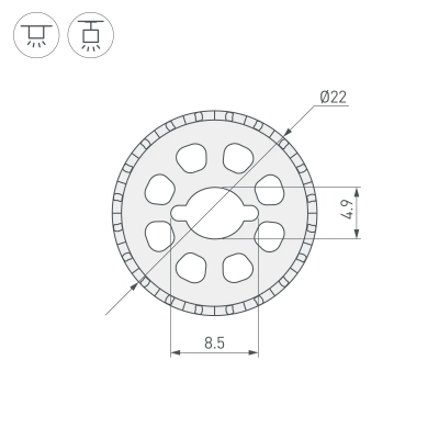 Силиконовый профиль WPH-FLEX-ROPE-D22-360deg-S8-10m WHITE (Arlight, Силикон)