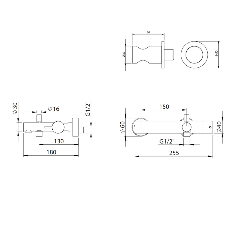 Смеситель для ванны HAPA C35 ручной душ, держатель (цвет - белый бархат матовый WS) C35.0025.WS