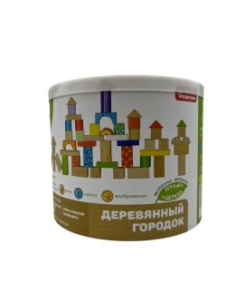 Развивающий Конструктор Деревянный городок 50 деталей