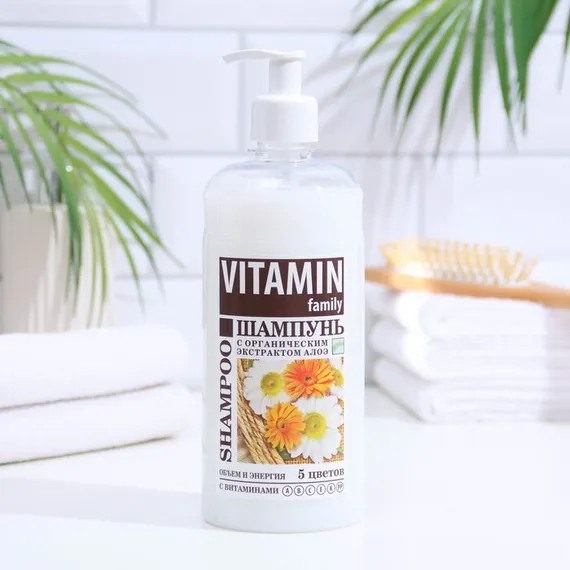 Шампунь VITAMIN Family "5 цветов" легкость и объем, 650 мл
