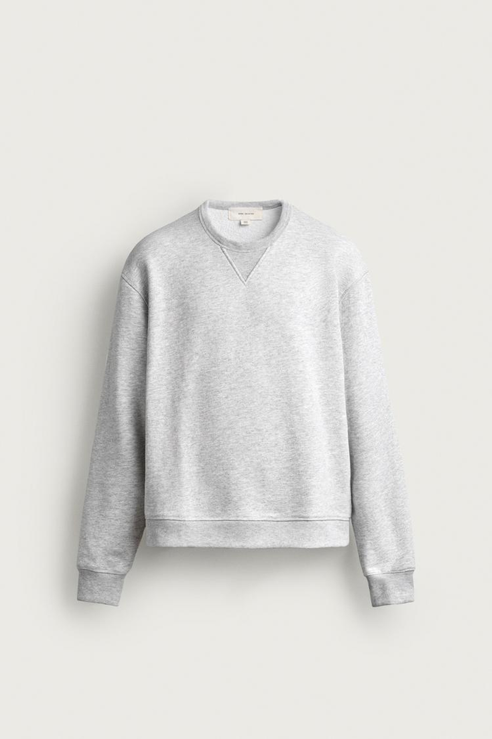 ZARA ТОЛСТОВКА REGULAR FIT С КРУГЛЫМ ВЫРЕЗОМ, СЕРЫЙ МЕЛАНЖ