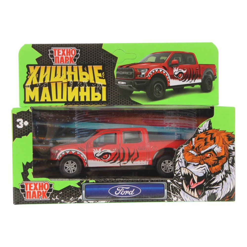 Модель ин. мет. "Ford F150 Raptor хищник" 12см, двер, баг, красный F150RAP-12PRE-RD (Технопарк)
