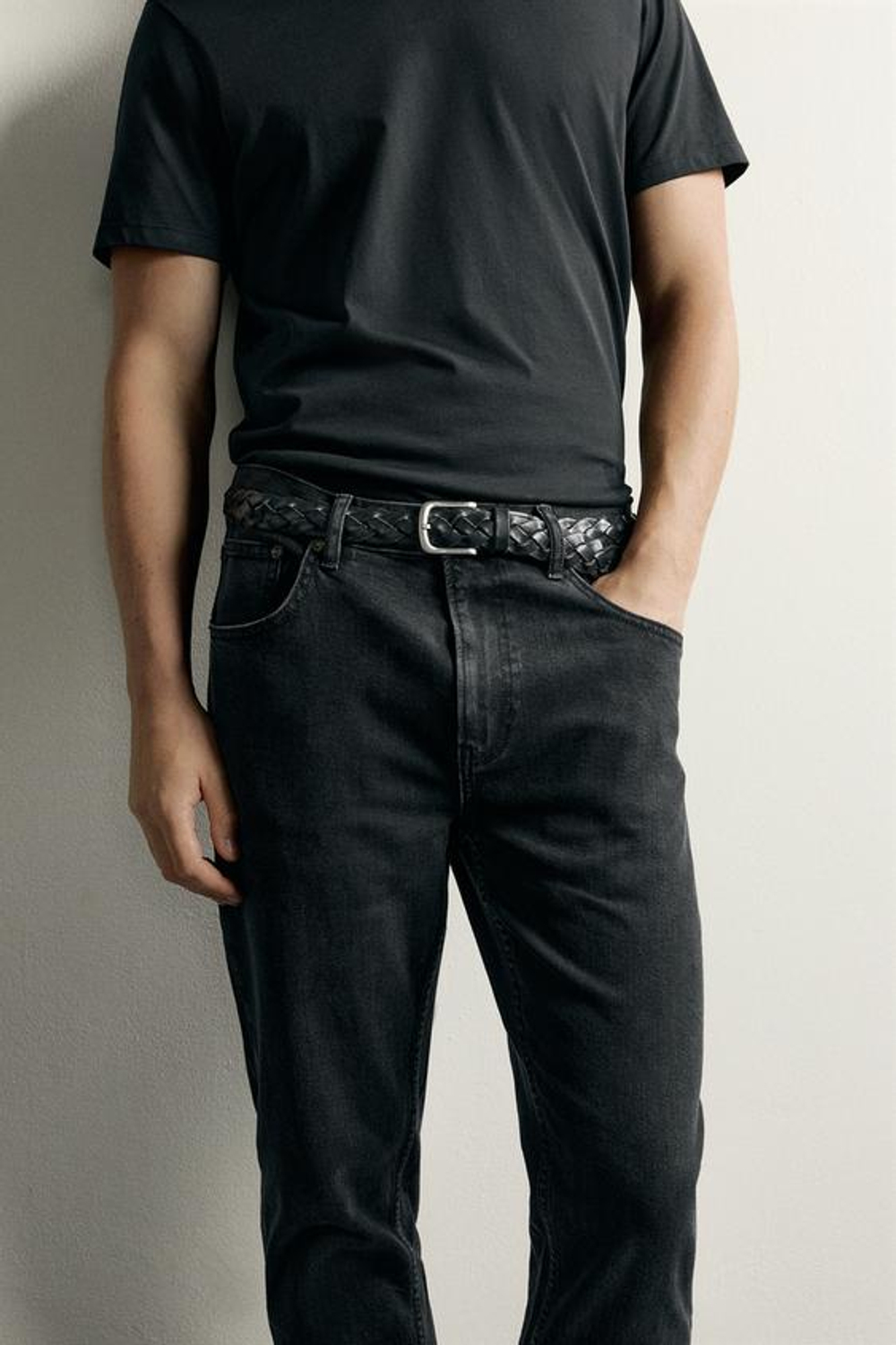 ZARA БАЗОВЫЕ ДЖИНСЫ SLIM FIT, УГОЛЬНЫЙ