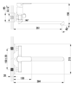 Смеситель универсальный с плоским изливом LEMARK plus GRACE – LM1551C