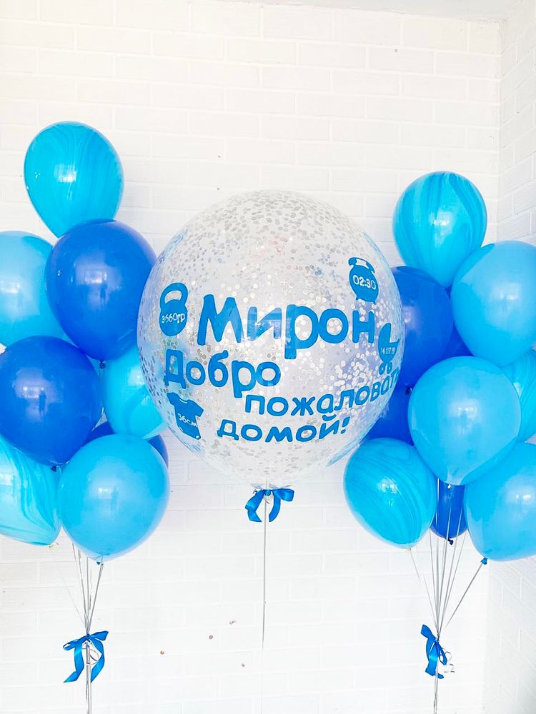 Шарики на выписку мальчика № 39 Шарики на выписку мальчика № 39