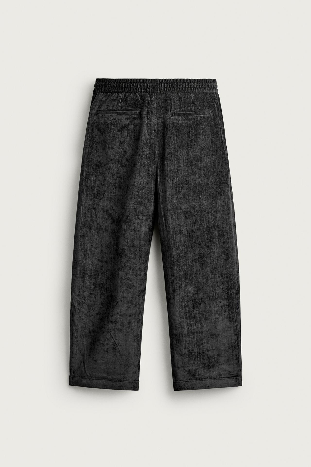 ZARA БРЮКИ SOFT С ЭФФЕКТОМ НЕРАВНОМЕРНОЙ СТИРКИ, ЧЕРНЫЙ/ЭКРЮ