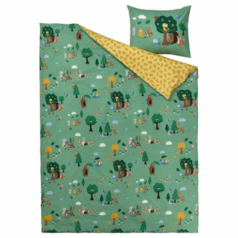 Комплект постельного белья IKEA BRUMMIG (БРУММИНГ), Детский, Разноцветный, 150x200, 50x80 см