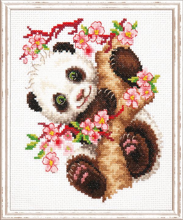 Набор для вышивания нитками Чудесная игла, Панда, 15х18 см