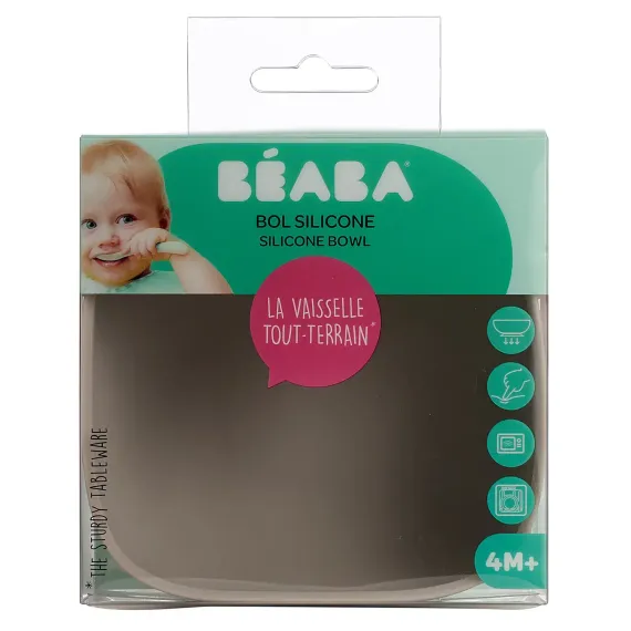 Миска из силикона Beaba Silicone Bowl With Suction Cup Grey