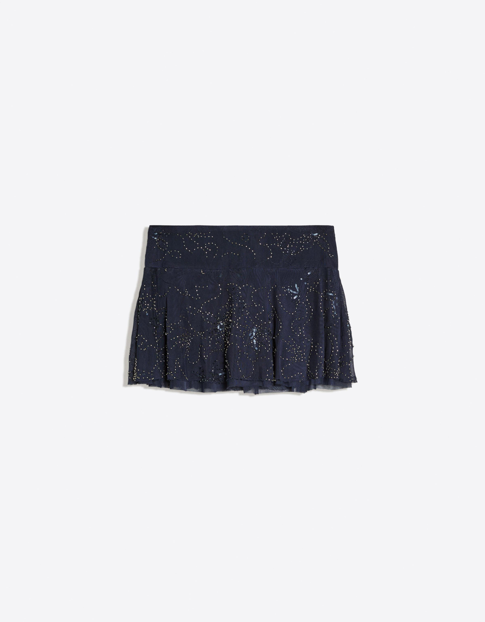 Женская мини-юбка с вышивкой и воланами - BERSHKA