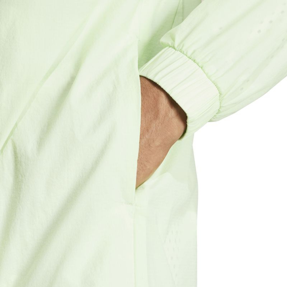 Мужская теннисная куртка Adidas Pro Semi-Transparent Full-Zip - semi green spark