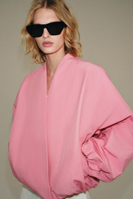 ZARA КУРТКА-БОМБЕР — ZW COLLECTION, РОЗОВЫЙ